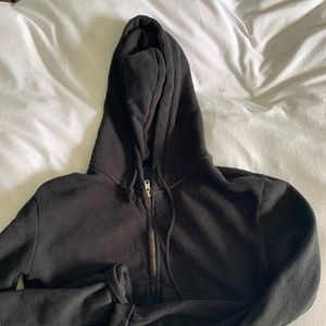 Brandy Melville Cropped Black Hoodie